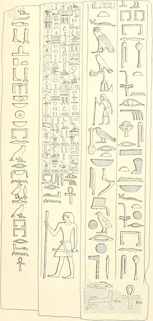 An illustration from Hieroglyphic texts from Egyptian stelae, etc, 1911, leaf 109