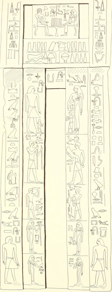 An illustration from Hieroglyphic texts from Egyptian stelae, etc, 1911, leaf 111