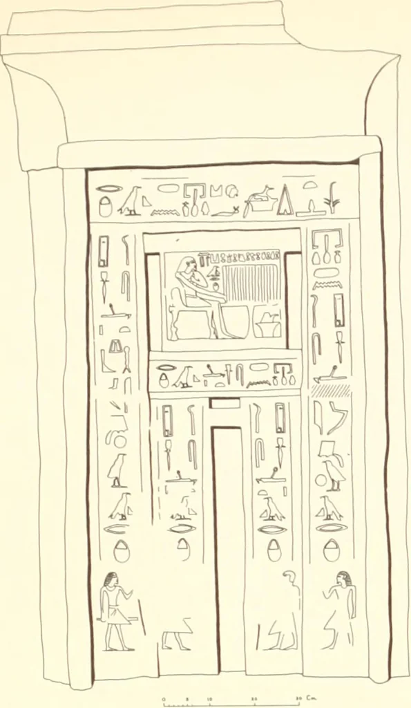 An illustration from Hieroglyphic texts from Egyptian stelae, etc, 1911, leaf 121