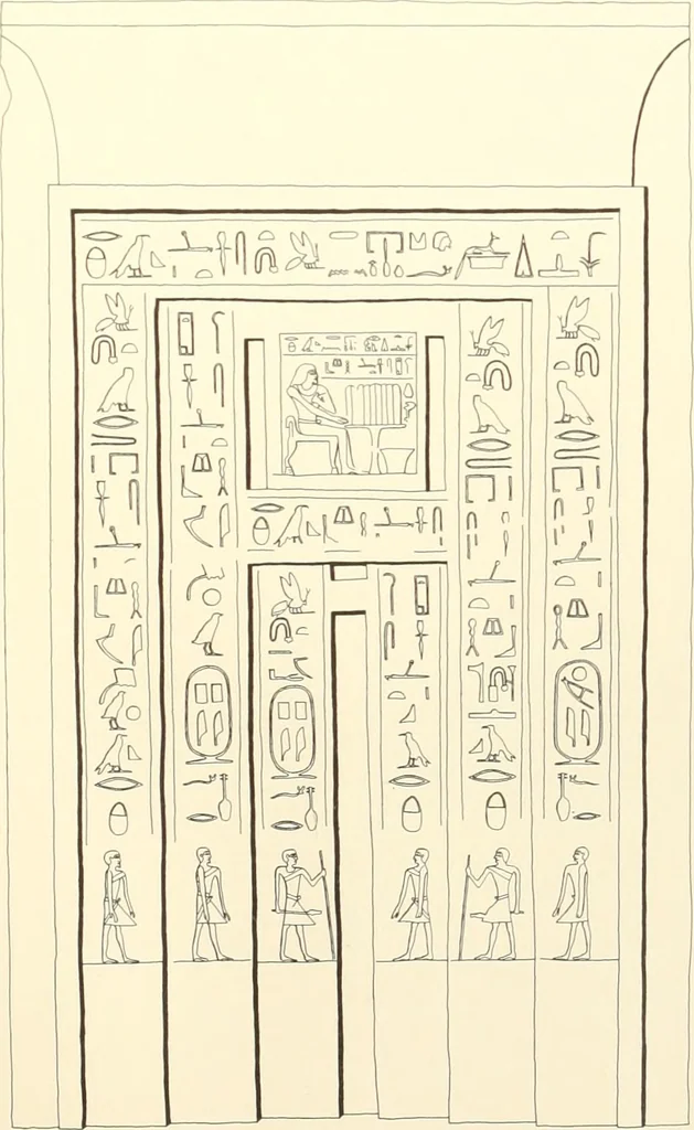 An illustration from Hieroglyphic texts from Egyptian stelae, etc, 1911, leaf 121
