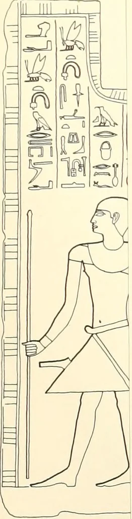 An illustration from Hieroglyphic texts from Egyptian stelae, etc, 1911, leaf 123
