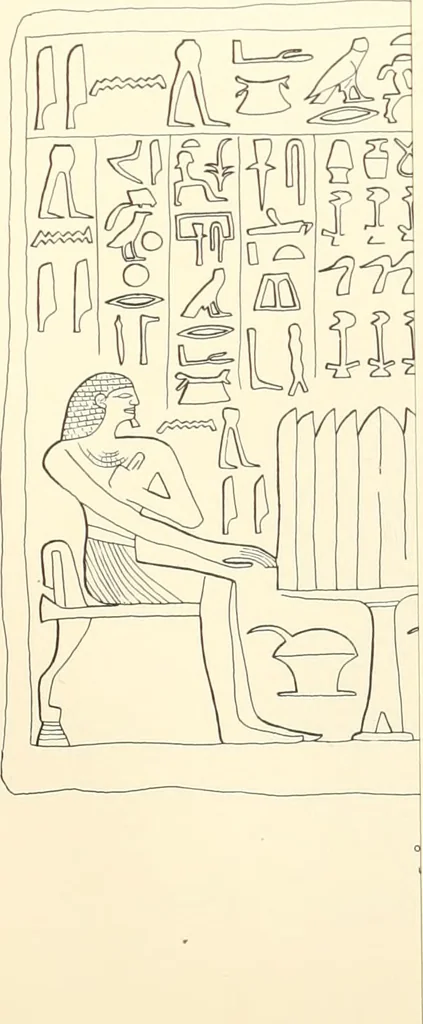 An illustration from Hieroglyphic texts from Egyptian stelae, etc, 1911, leaf 125