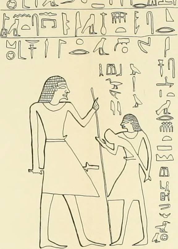 An illustration from Hieroglyphic texts from Egyptian stelae, etc, 1911, leaf 126