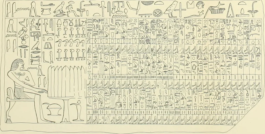 An illustration from Hieroglyphic texts from Egyptian stelae, etc, 1911, leaf 126
