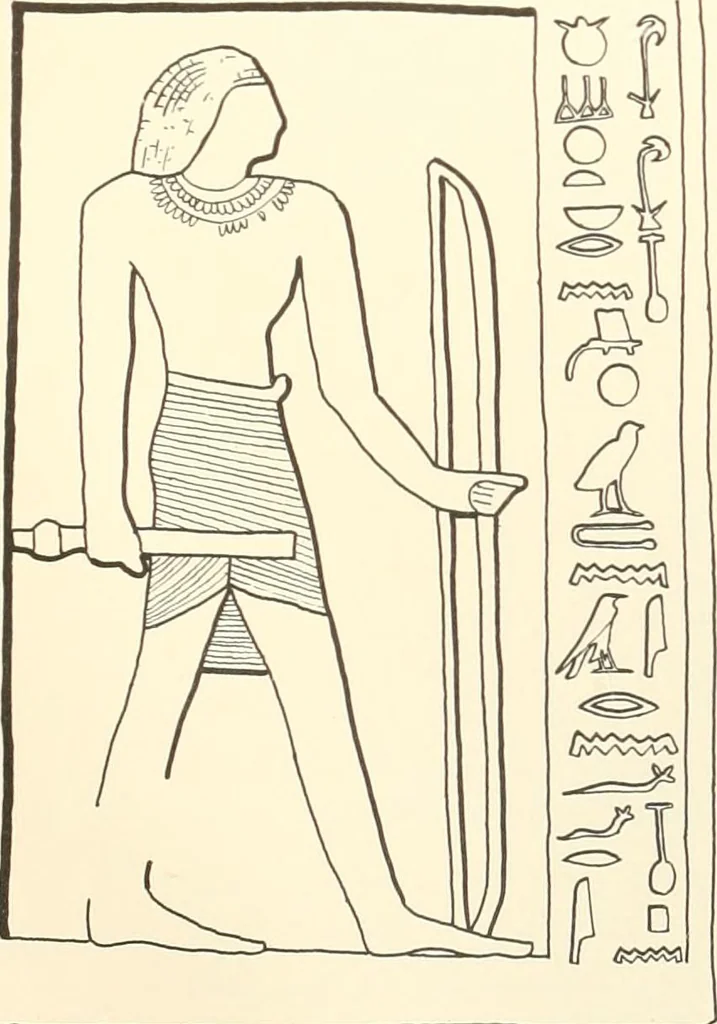 An illustration from Hieroglyphic texts from Egyptian stelae, etc, 1911, leaf 127