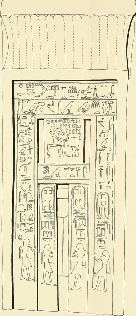 An illustration from Hieroglyphic texts from Egyptian stelae, etc, 1911, leaf 130