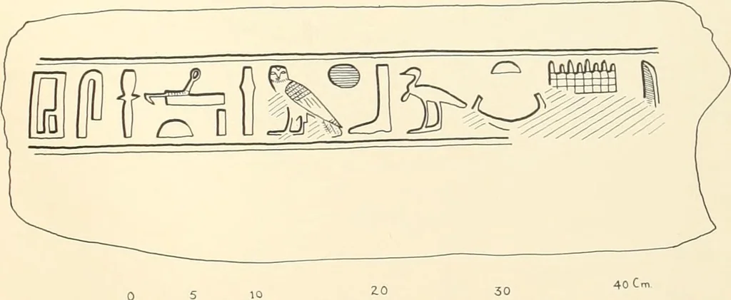 An illustration from Hieroglyphic texts from Egyptian stelae, etc, 1911, leaf 131