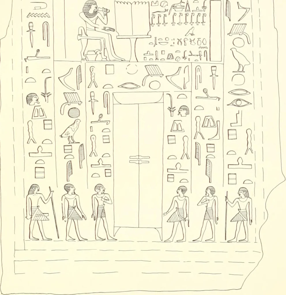 An illustration from Hieroglyphic texts from Egyptian stelae, etc, 1911, leaf 135
