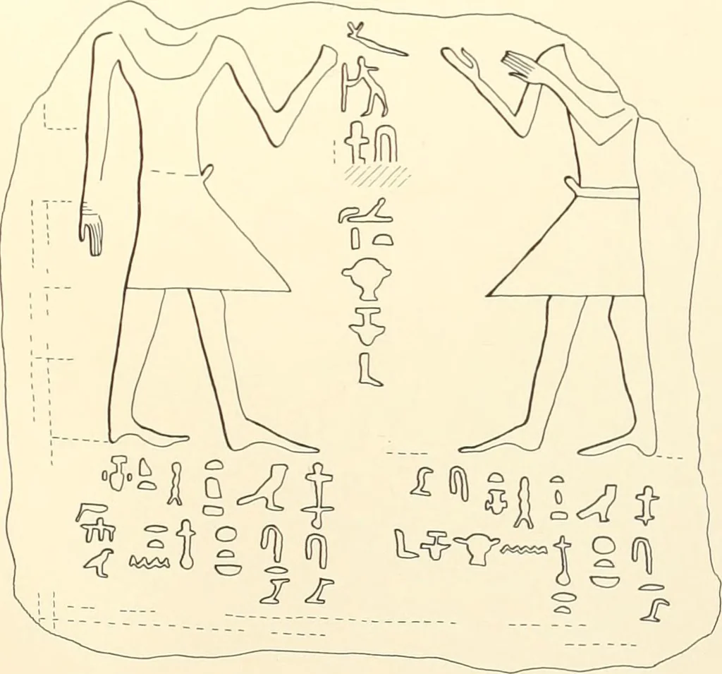 An illustration from Hieroglyphic texts from Egyptian stelae, etc, 1911, leaf 141