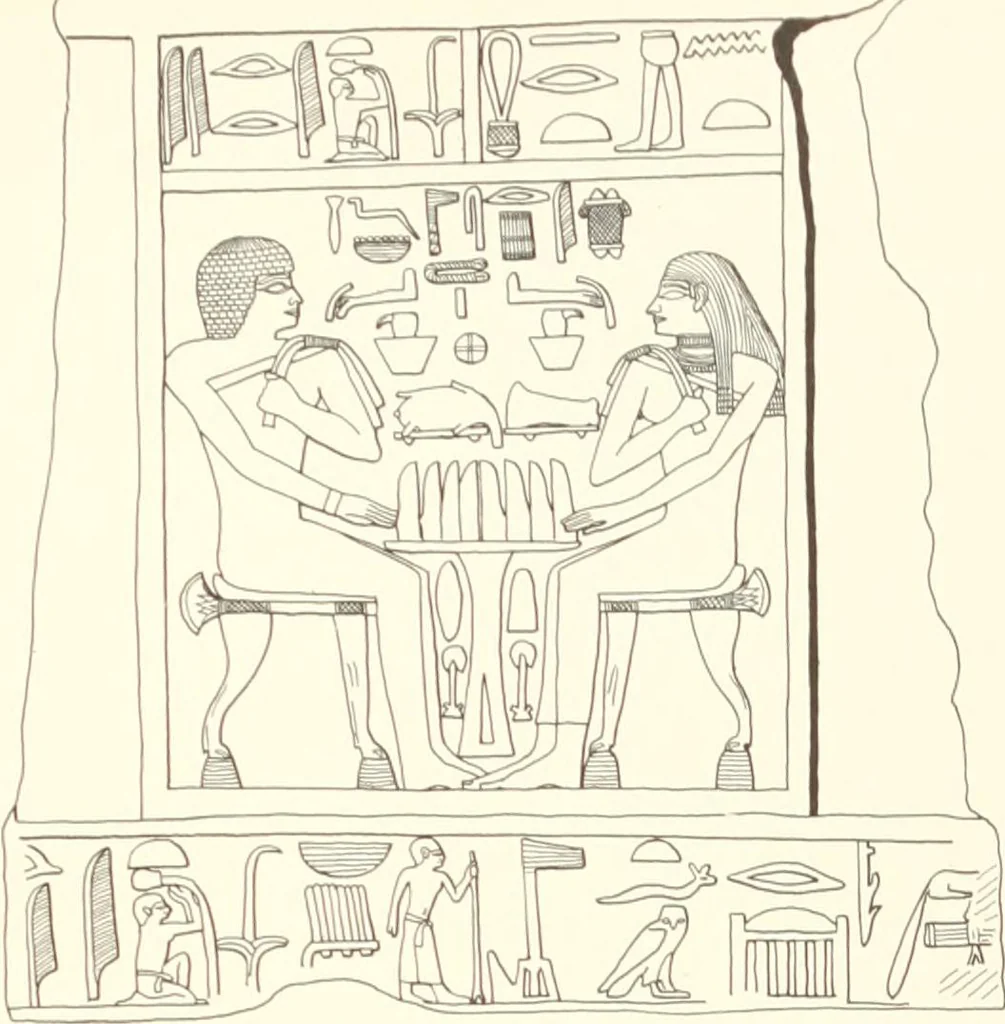 An illustration from Hieroglyphic texts from Egyptian stelae, etc, 1911, leaf 63