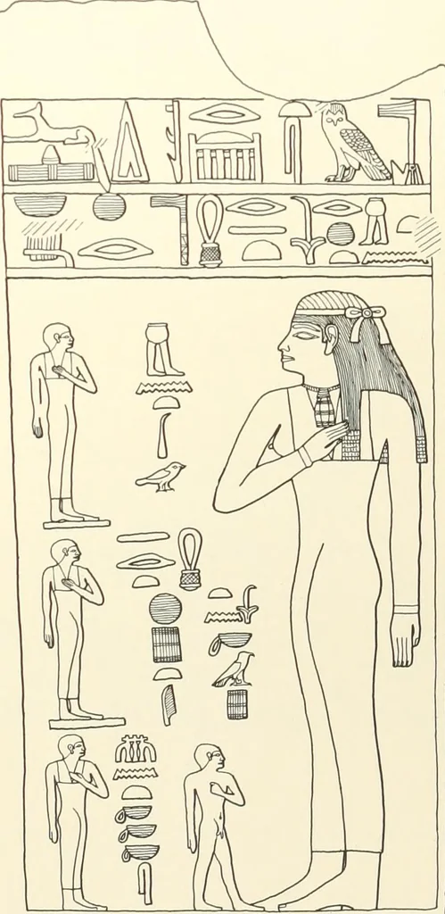 An illustration from Hieroglyphic texts from Egyptian stelae, etc, 1911, leaf 63