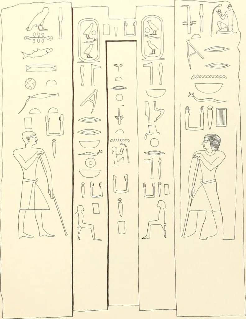 An illustration from Hieroglyphic texts from Egyptian stelae, etc, 1911, leaf 67