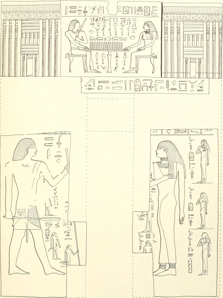 An illustration from Hieroglyphic texts from Egyptian stelae, etc, 1911, leaf 69