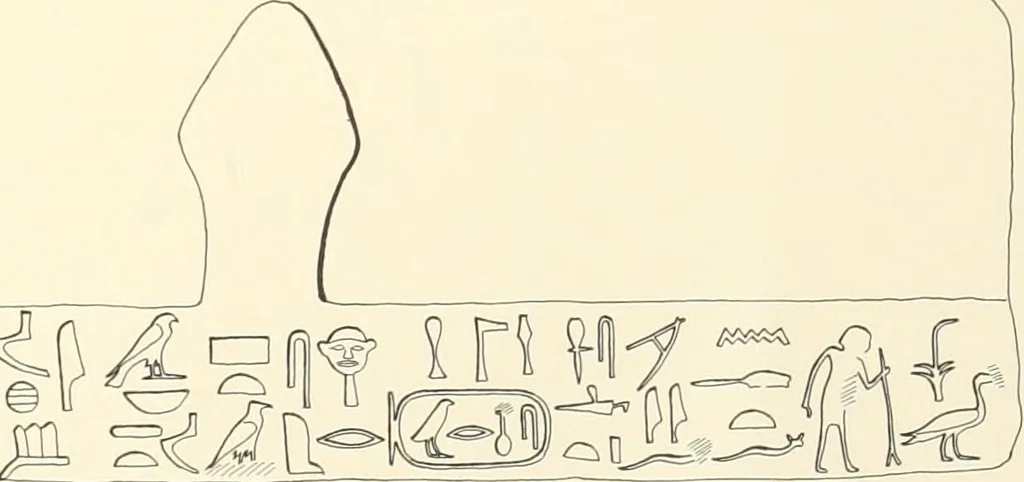 An illustration from Hieroglyphic texts from Egyptian stelae, etc, 1911, leaf 75