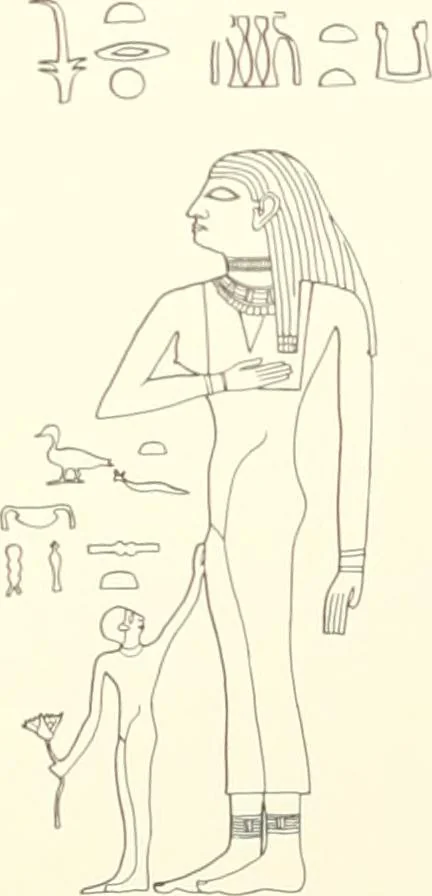An illustration from Hieroglyphic texts from Egyptian stelae, etc, 1911, leaf 79