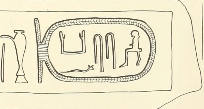 An illustration from Hieroglyphic texts from Egyptian stelae, etc, 1911, leaf 79