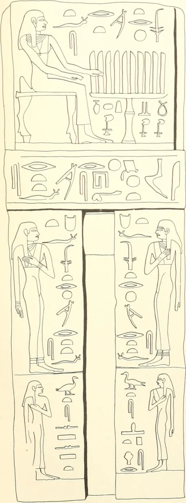 An illustration from Hieroglyphic texts from Egyptian stelae, etc, 1911, leaf 83