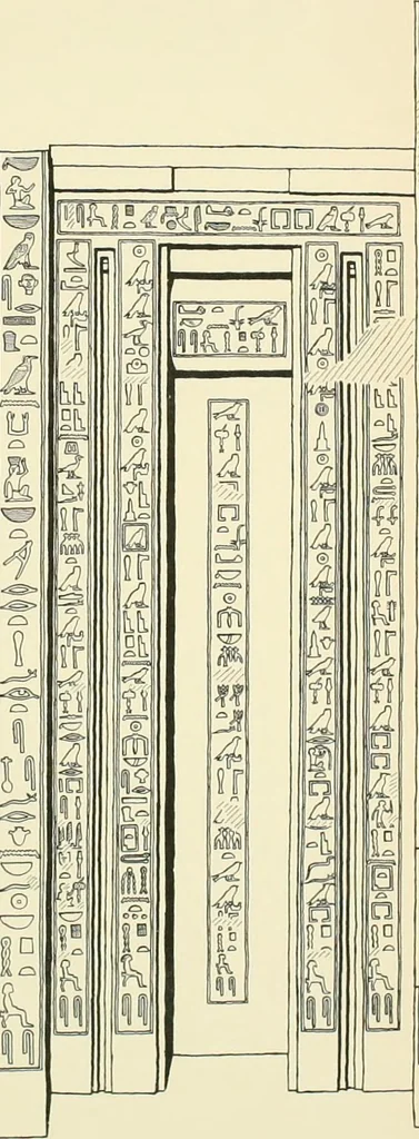 An illustration from Hieroglyphic texts from Egyptian stelae, etc, 1911, leaf 92