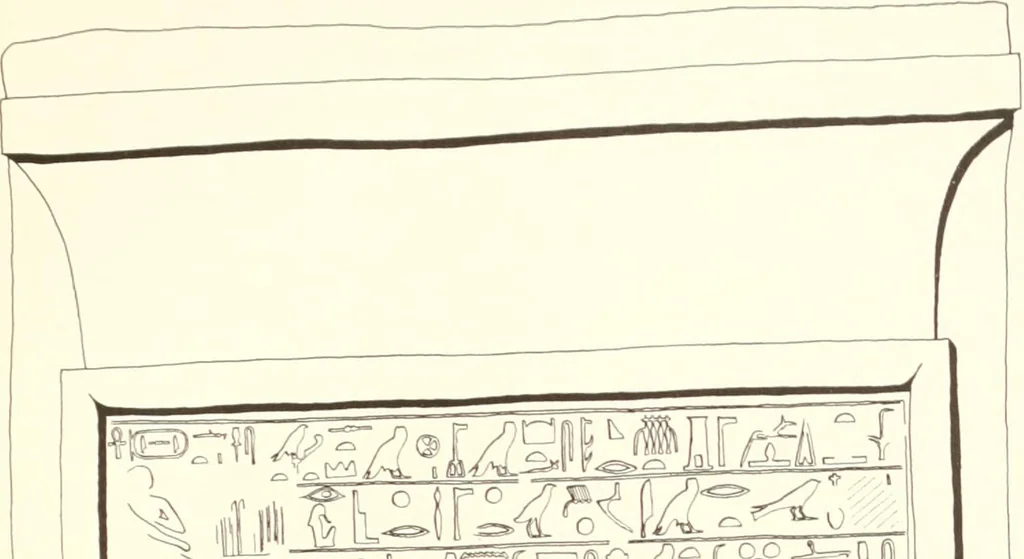An illustration from Hieroglyphic texts from Egyptian stelae, etc, 1911, leaf 95