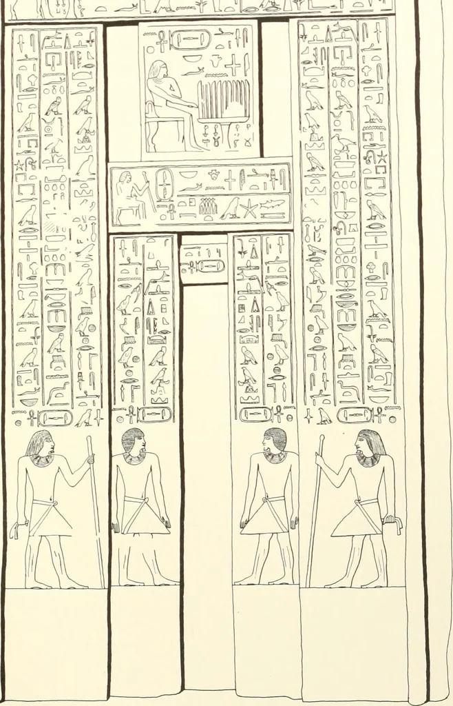 An illustration from Hieroglyphic texts from Egyptian stelae, etc, 1911, leaf 95