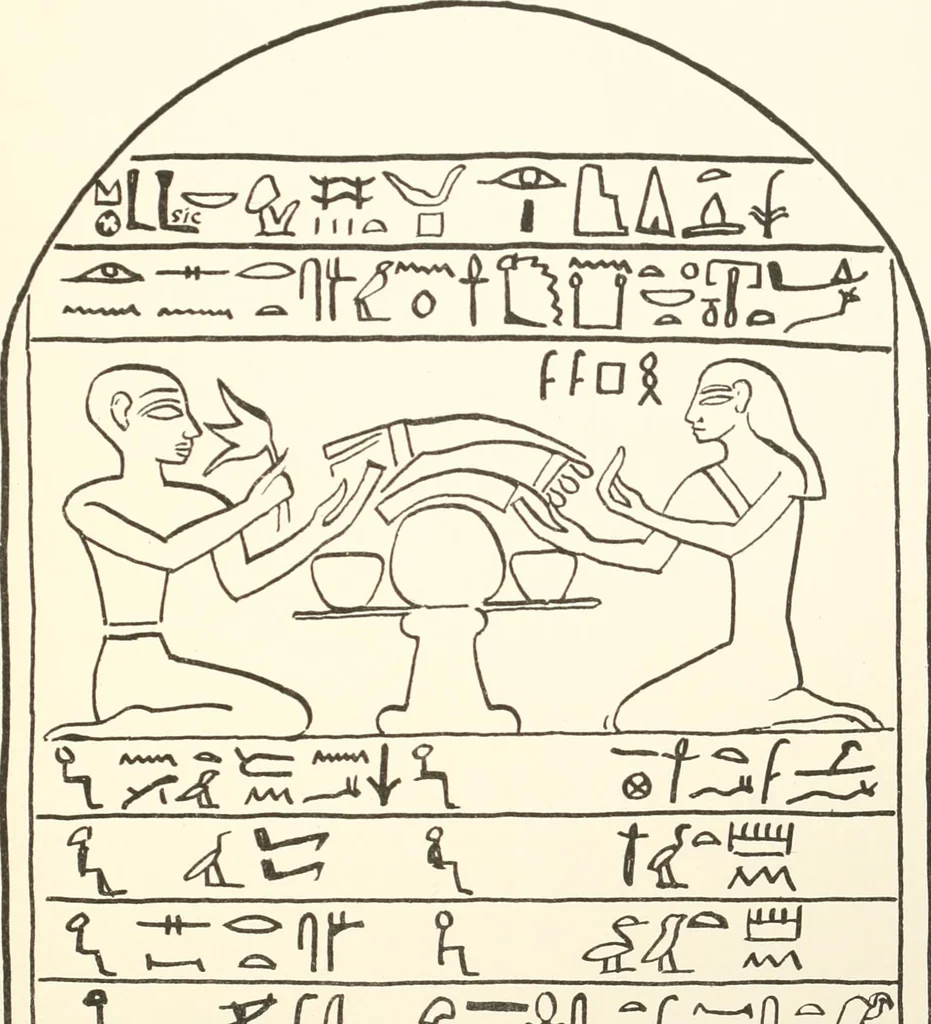 An illustration from Hieroglyphic texts from Egyptian stelae, etc, 1911, leaf 100