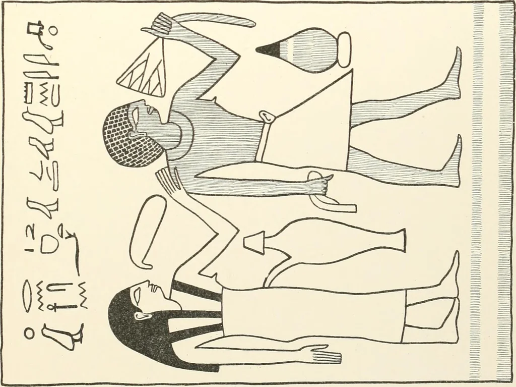An illustration from Hieroglyphic texts from Egyptian stelae, etc, 1911, leaf 102