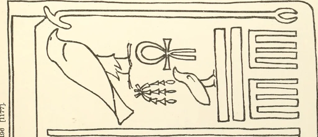 An illustration from Hieroglyphic texts from Egyptian stelae, etc, 1911, leaf 18