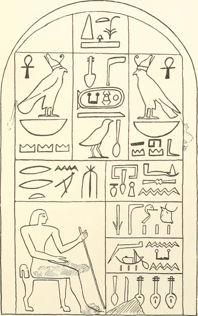 An illustration from Hieroglyphic texts from Egyptian stelae, etc, 1911, leaf 22