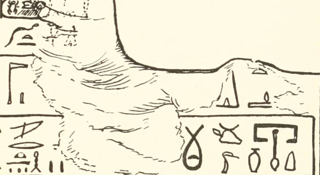 An illustration from Hieroglyphic texts from Egyptian stelae, etc, 1911, leaf 28