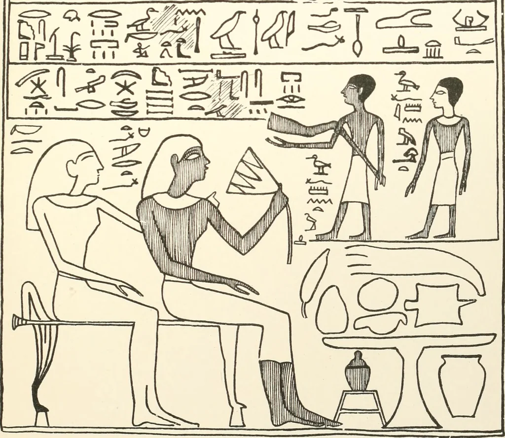 An illustration from Hieroglyphic texts from Egyptian stelae, etc, 1911, leaf 28