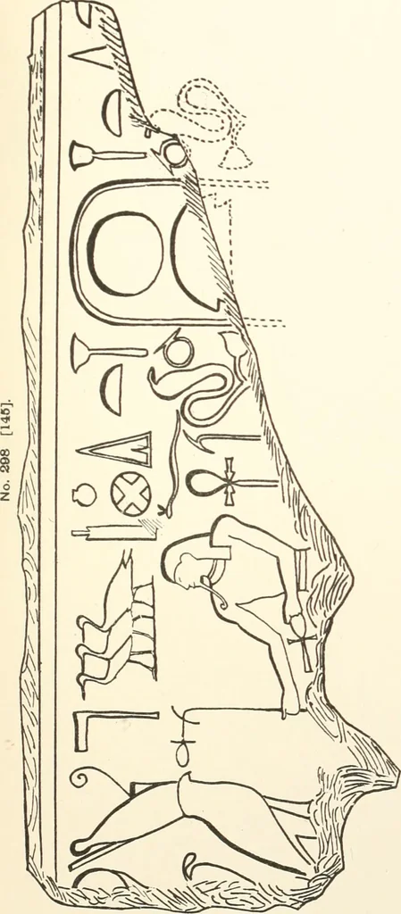 An illustration from Hieroglyphic texts from Egyptian stelae, etc, 1911, leaf 30