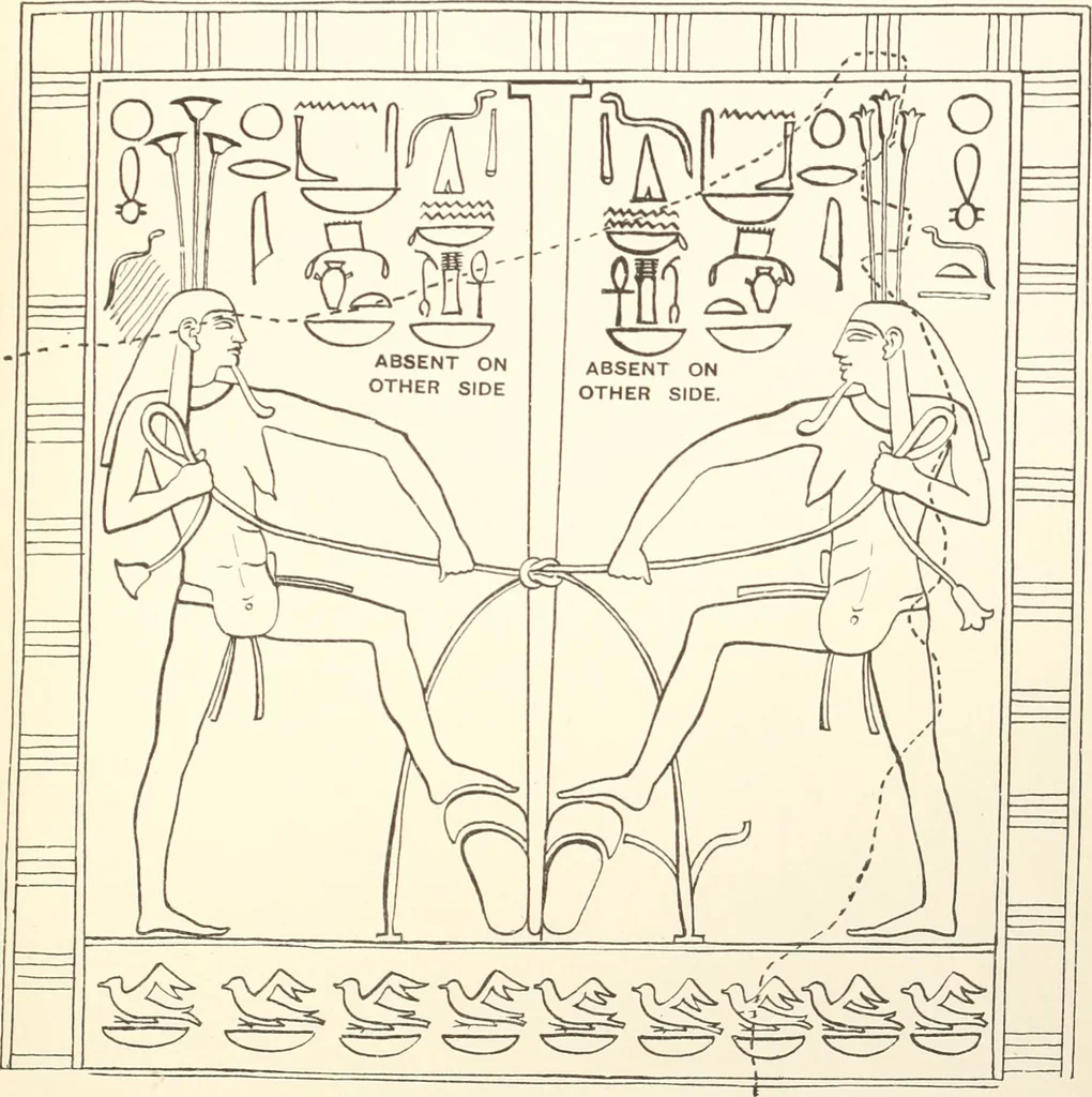 An illustration from Hieroglyphic texts from Egyptian stelae, etc, 1911, leaf 32