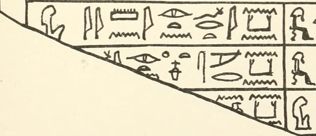 An illustration from Hieroglyphic texts from Egyptian stelae, etc, 1911, leaf 42