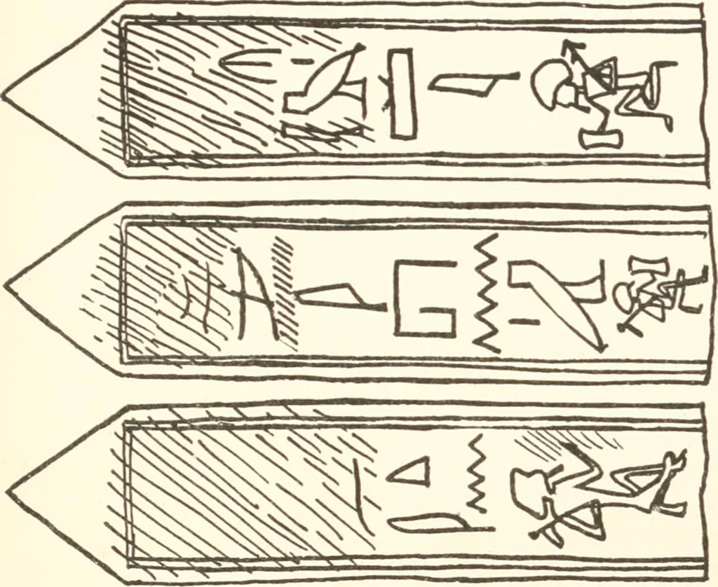 An illustration from Hieroglyphic texts from Egyptian stelae, etc, 1911, leaf 48