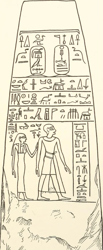 An illustration from Hieroglyphic texts from Egyptian stelae, etc, 1911, leaf 54