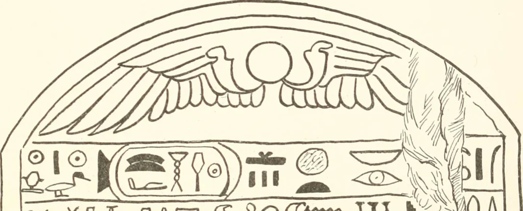 An illustration from Hieroglyphic texts from Egyptian stelae, etc, 1911, leaf 62