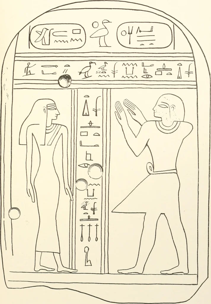 An illustration from Hieroglyphic texts from Egyptian stelae, etc, 1911, leaf 66