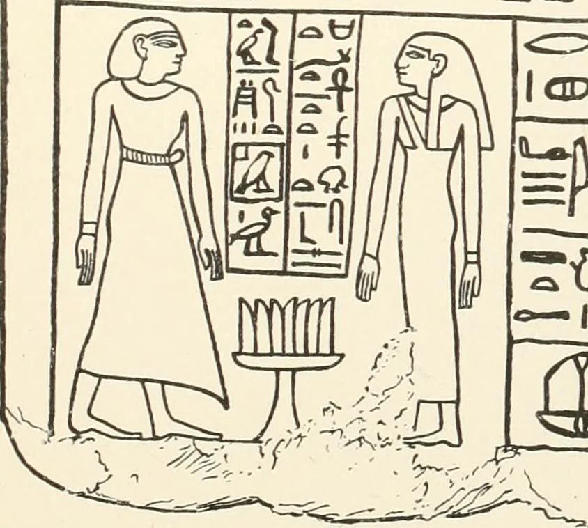 An illustration from Hieroglyphic texts from Egyptian stelae, etc, 1911, leaf 68