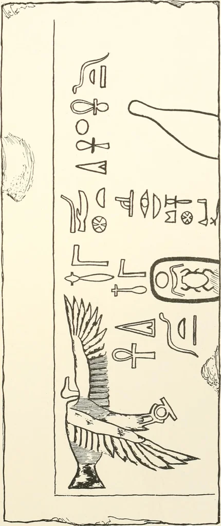 An illustration from Hieroglyphic texts from Egyptian stelae, etc, 1911, leaf 70