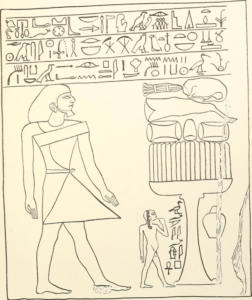An illustration from Hieroglyphic texts from Egyptian stelae, etc, 1911, leaf 82