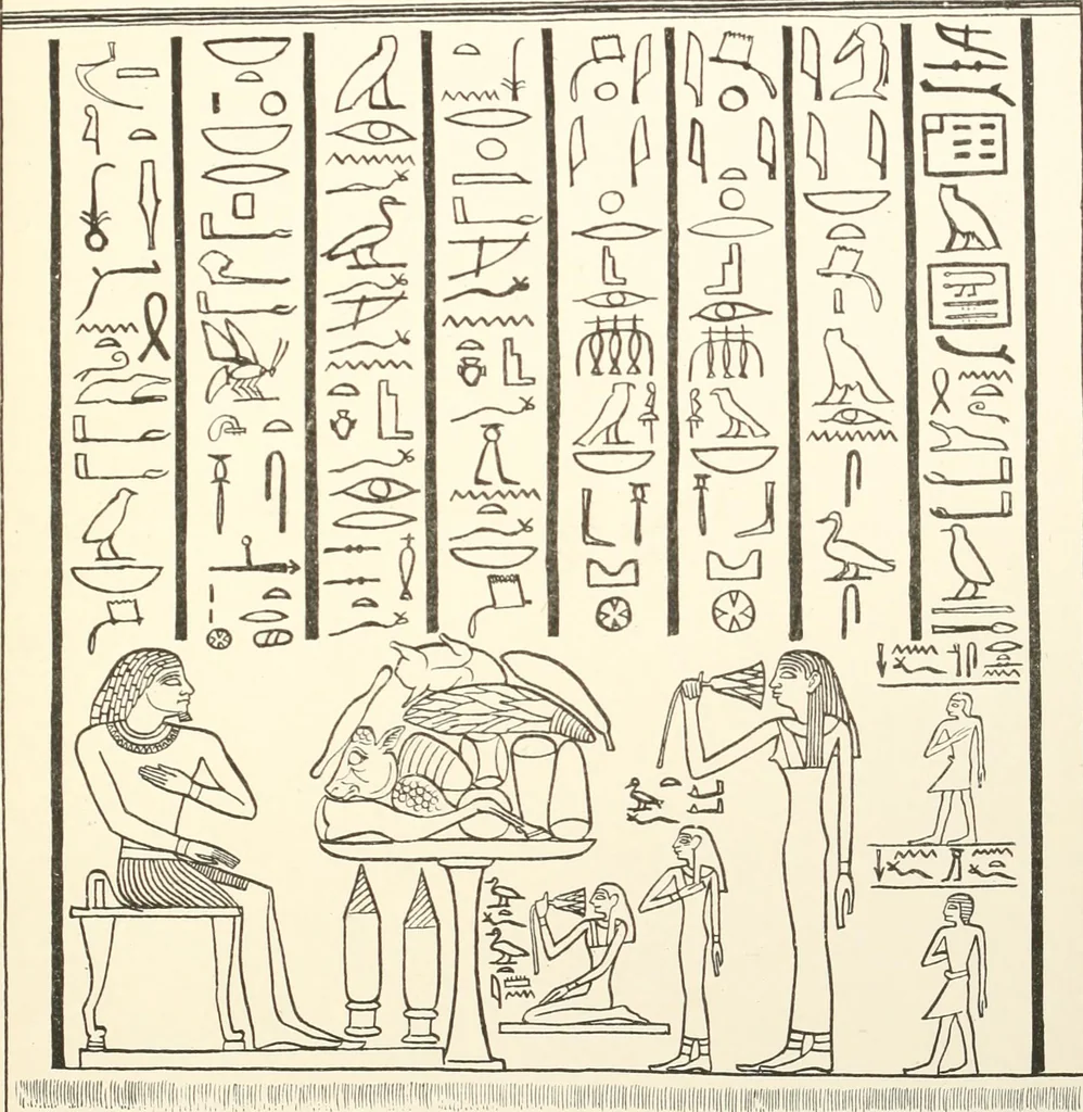 An illustration from Hieroglyphic texts from Egyptian stelae, etc, 1911, leaf 86