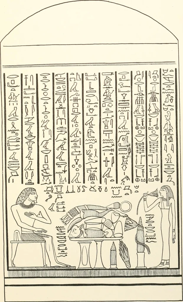 An illustration from Hieroglyphic texts from Egyptian stelae, etc, 1911, leaf 88