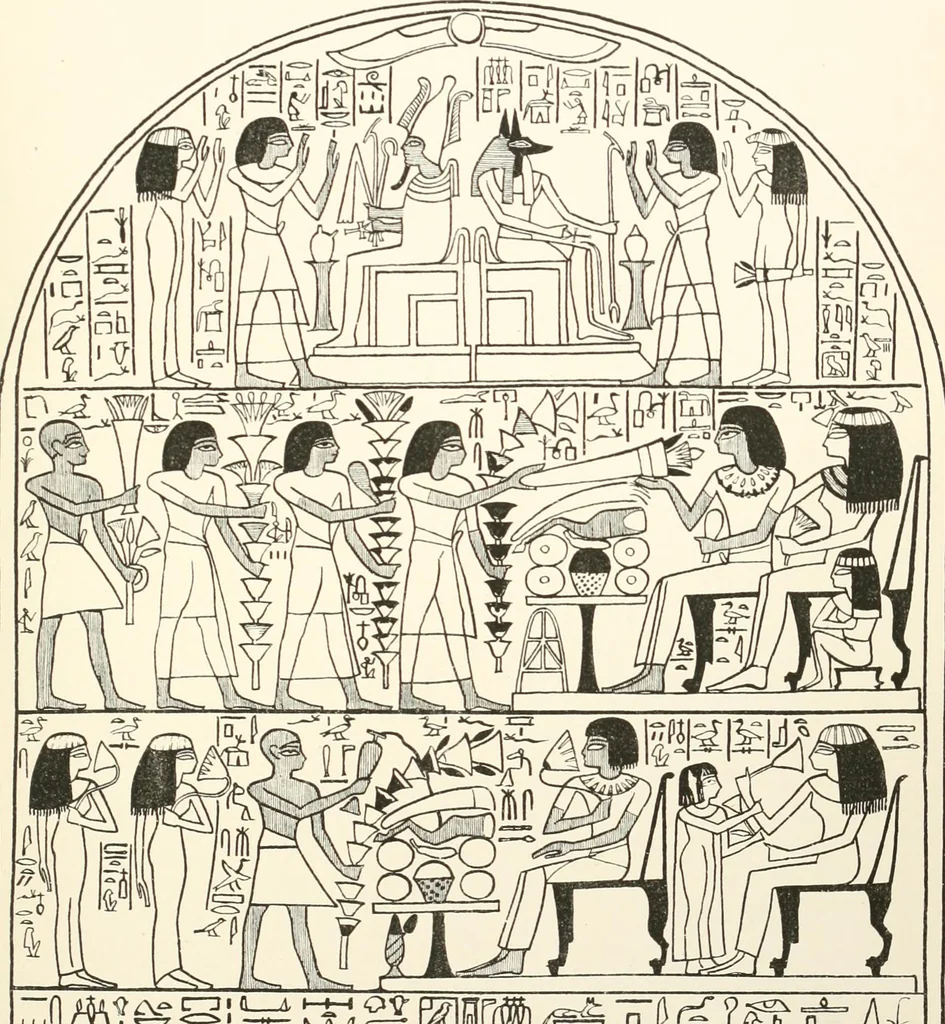 An illustration from Hieroglyphic texts from Egyptian stelae, etc, 1911, leaf 100