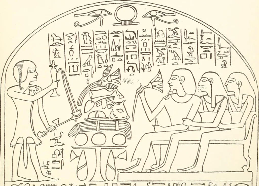 An illustration from Hieroglyphic texts from Egyptian stelae, etc, 1911, leaf 104
