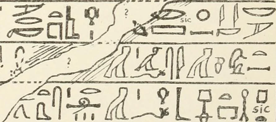 An illustration from Hieroglyphic texts from Egyptian stelae, etc, 1911, leaf 104
