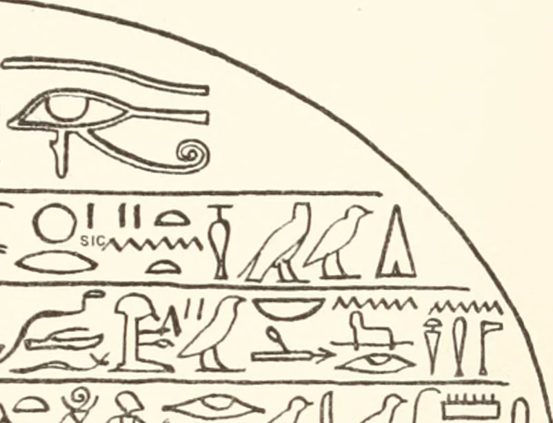 An illustration from Hieroglyphic texts from Egyptian stelae, etc, 1911, leaf 106