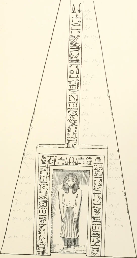 An illustration from Hieroglyphic texts from Egyptian stelae, etc, 1911, leaf 112
