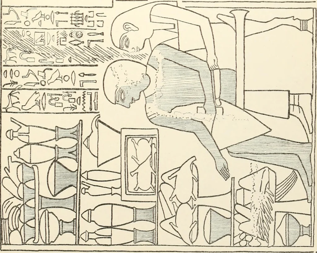 An illustration from Hieroglyphic texts from Egyptian stelae, etc, 1911, leaf 18