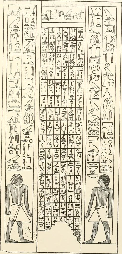 An illustration from Hieroglyphic texts from Egyptian stelae, etc, 1911, leaf 26