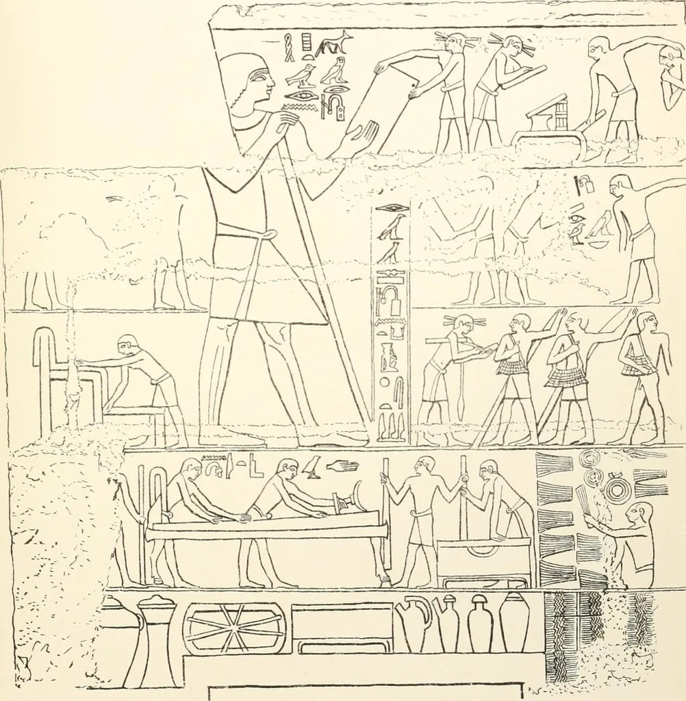 An illustration from Hieroglyphic texts from Egyptian stelae, etc, 1911, leaf 32